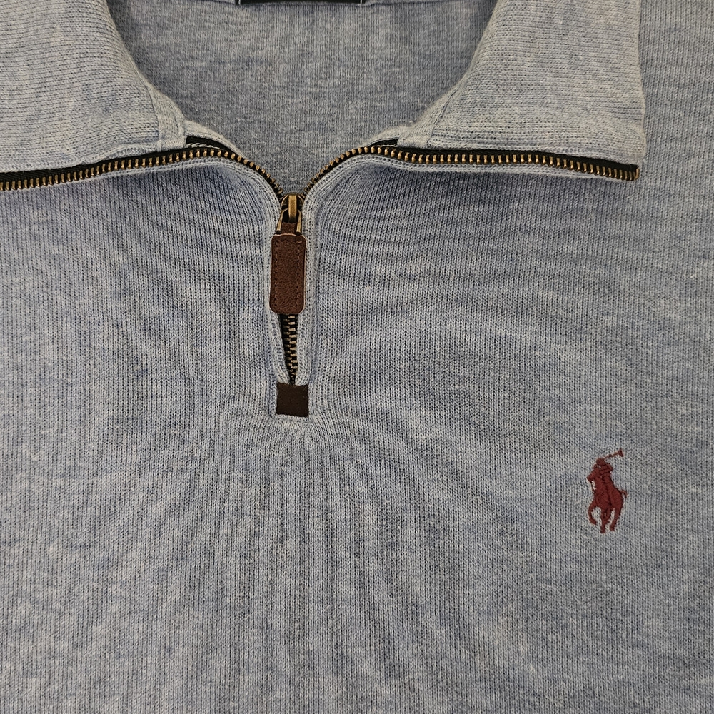 Ralph Lauren Light Blue Half-Zip Sweater - Picture 2 of 3